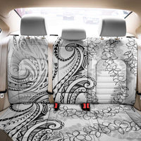 Polynesia Plumeria Lei Back Car Seat Cover White Curves Motif