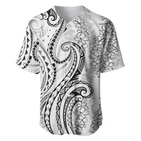 Polynesia Plumeria Lei Baseball Jersey White Curves Motif
