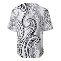Polynesia Plumeria Lei Baseball Jersey White Curves Motif