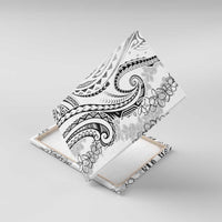 Polynesia Plumeria Lei Canvas Wall Art White Curves Motif