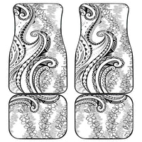 Polynesia Plumeria Lei Car Mats White Curves Motif
