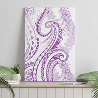 Polynesia Plumeria Lei Canvas Wall Art White Violet Curves Motif