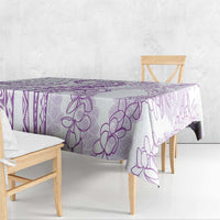 Polynesia Plumeria Lei Tablecloth White Violet Curves Motif