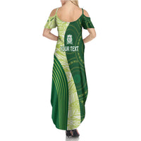 Fiji Ballantine Memorial High School Personalised Family Matching Summer Maxi Dress and Hawaiian Shirt Masi Tapa Mix Plumeria