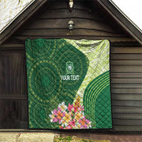 Fiji Ballantine Memorial High School Personalised Quilt Masi Tapa Mix Plumeria
