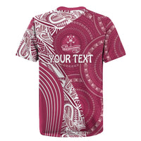 Fiji Adi Cakobau School Personalised Rugby Jersey Masi Tapa Mix Plumeria