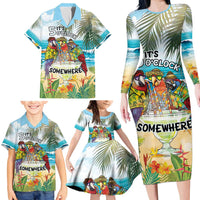 It's 5 o'clock Somewhere Family Matching Long Sleeve Bodycon Dress and Hawaiian Shirt Beach Party LT7 - Polynesian Pride