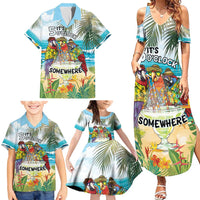 It's 5 o'clock Somewhere Family Matching Summer Maxi Dress and Hawaiian Shirt Beach Party - Polynesian Pride