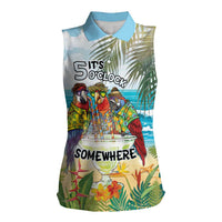 It's 5 o'clock Somewhere Women Sleeveless Polo Shirt Beach Party LT7 Female Colorful - Polynesian Pride
