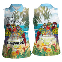 It's 5 o'clock Somewhere Women Sleeveless Polo Shirt Beach Party LT7 - Polynesian Pride