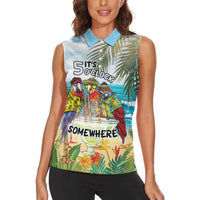 It's 5 o'clock Somewhere Women Sleeveless Polo Shirt Beach Party LT7 - Polynesian Pride
