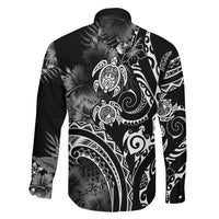 Aloha Hawaii Turtles Floral Family Matching Mermaid Dress and Hawaiian Shirt Obsidian Glaze LT7 Son's Shirt Black - Polynesian Pride