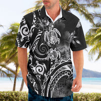 Aloha Hawaii Turtles Floral Hawaiian Shirt Obsidian Glaze LT7 - Polynesian Pride