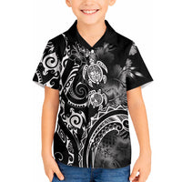 Aloha Hawaii Turtles Floral Hawaiian Shirt Obsidian Glaze LT7 - Polynesian Pride