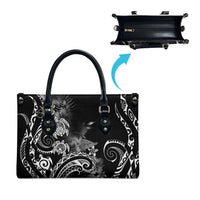 Aloha Hawaii Turtles Floral Leather Bag Obsidian Glaze