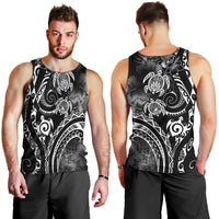 Aloha Hawaii Turtles Floral Men Tank Top Obsidian Glaze