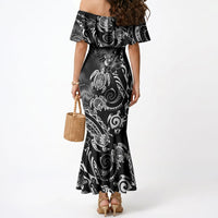 Aloha Hawaii Turtles Floral Mermaid Dress Obsidian Glaze LT7 - Polynesian Pride
