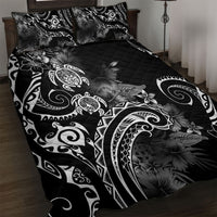 Aloha Hawaii Turtles Floral Quilt Bed Set Obsidian Glaze