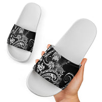 Aloha Hawaii Turtles Floral Slide Sandals Obsidian Glaze