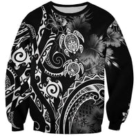 Aloha Hawaii Turtles Floral Sweatshirt Obsidian Glaze