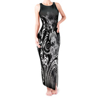 Aloha Hawaii Turtles Floral Tank Maxi Dress Obsidian Glaze
