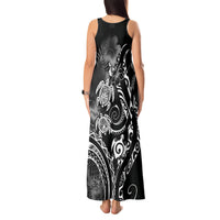 Aloha Hawaii Turtles Floral Tank Maxi Dress Obsidian Glaze