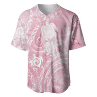 Aloha Hawaii Turtles Floral Baseball Jersey Pink Marbles Glaze