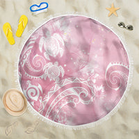 Aloha Hawaii Turtles Floral Beach Blanket Pink Marbles Glaze