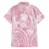 Aloha Hawaii Turtles Floral Family Matching Mermaid Dress and Hawaiian Shirt Pink Marbles Glaze