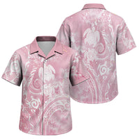 Aloha Hawaii Turtles Floral Family Matching Puletasi and Hawaiian Shirt Pink Marbles Glaze LT7 Son's Shirt Pink - Polynesian Pride