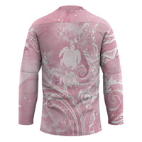 Aloha Hawaii Turtles Floral Hockey Jersey Pink Marbles Glaze