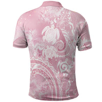 Aloha Hawaii Turtles Floral Polo Shirt Pink Marbles Glaze LT7 - Polynesian Pride