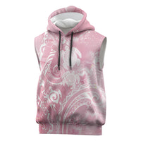 Aloha Hawaii Turtles Floral Sleeveless Hoodie Pink Marbles Glaze