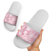Aloha Hawaii Turtles Floral Slide Sandals Pink Marbles Glaze