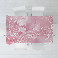 Aloha Hawaii Turtles Floral Tablecloth Pink Marbles Glaze