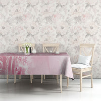 Aloha Hawaii Turtles Floral Tablecloth Pink Marbles Glaze