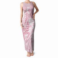 Aloha Hawaii Turtles Floral Tank Maxi Dress Pink Marbles Glaze LT7 Women Pink - Polynesian Pride