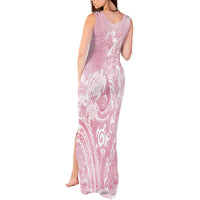 Aloha Hawaii Turtles Floral Tank Maxi Dress Pink Marbles Glaze