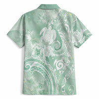 Aloha Hawaii Turtles Floral Hawaiian Shirt Seafoam Marbles Glaze LT7 - Polynesian Pride