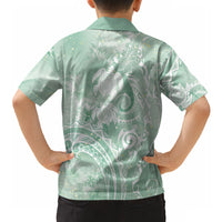 Aloha Hawaii Turtles Floral Hawaiian Shirt Seafoam Marbles Glaze LT7 - Polynesian Pride