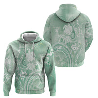 Aloha Hawaii Turtles Floral Hoodie Seafoam Marbles Glaze