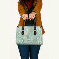 Aloha Hawaii Turtles Floral Leather Bag Seafoam Marbles Glaze