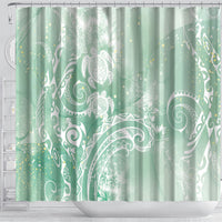 Aloha Hawaii Turtles Floral Shower Curtain Seafoam Marbles Glaze
