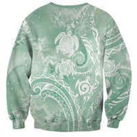 Aloha Hawaii Turtles Floral Sweatshirt Seafoam Marbles Glaze