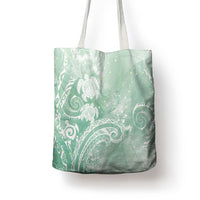 Aloha Hawaii Turtles Floral Tote Bag Seafoam Marbles Glaze
