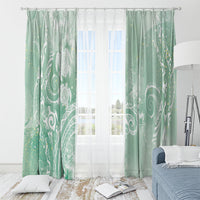 Aloha Hawaii Turtles Floral Window Curtain Seafoam Marbles Glaze