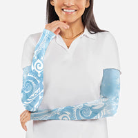 Aloha Hawaii Turtles Floral Arm Sleeves Aqua Marbles Glaze