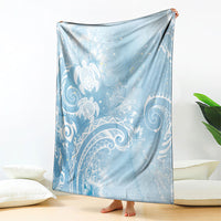 Aloha Hawaii Turtles Floral Blanket Aqua Marbles Glaze