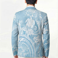 Aloha Hawaii Turtles Floral Blazer Aqua Marbles Glaze