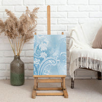 Aloha Hawaii Turtles Floral Canvas Wall Art Aqua Marbles Glaze